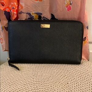 Kate Spade Black Zip-Around Clutch